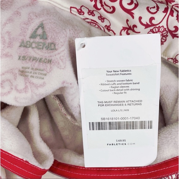 NWT Ascend Fabletics Mock Neck Lola Long Sleeve Fleece Lined Sweatshirt XS - Picture 6 of 6